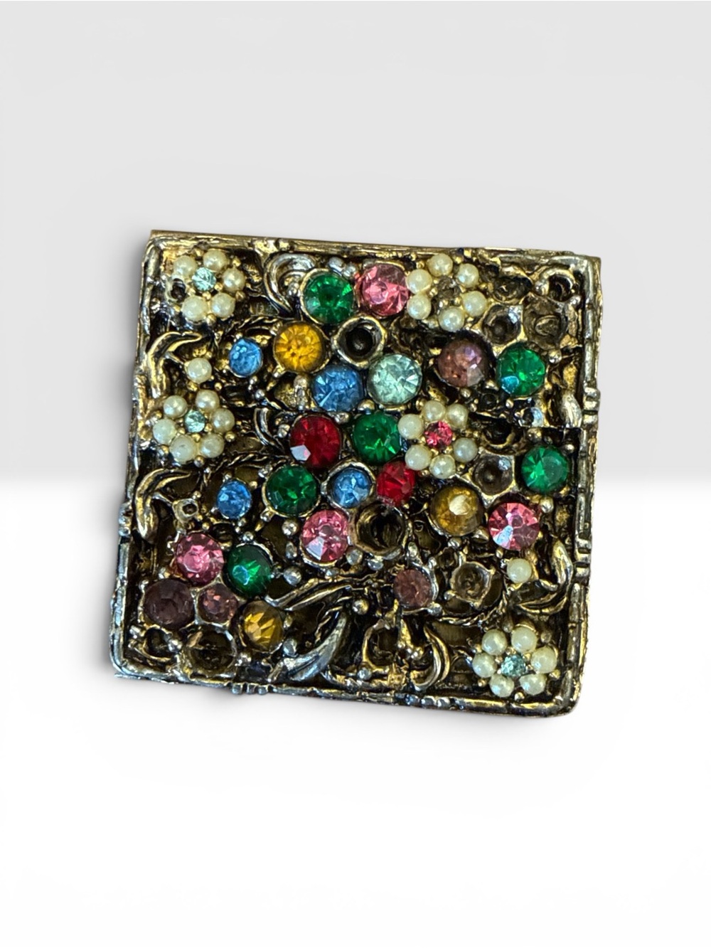 Vintage Dorset 5th Ave Jewel Encrusted Powder Compact - Picture 6 of 15